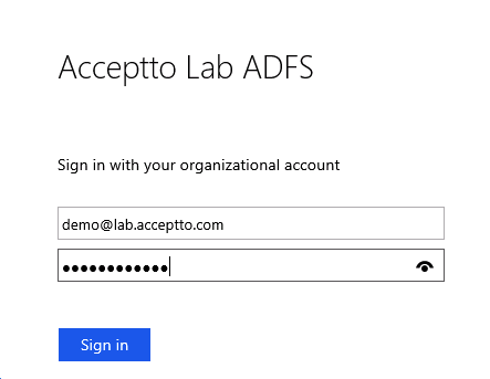 Acceptto ADFS login