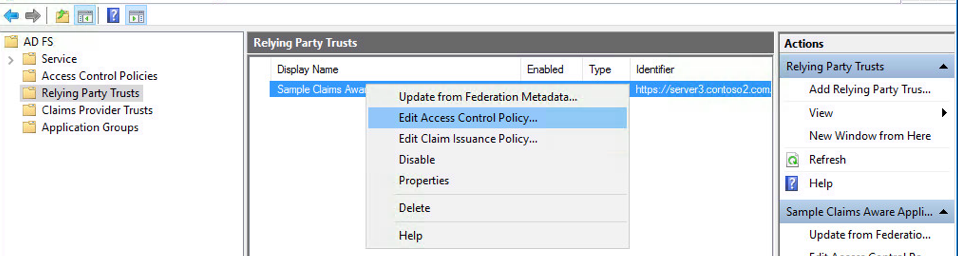 Edit access control policies