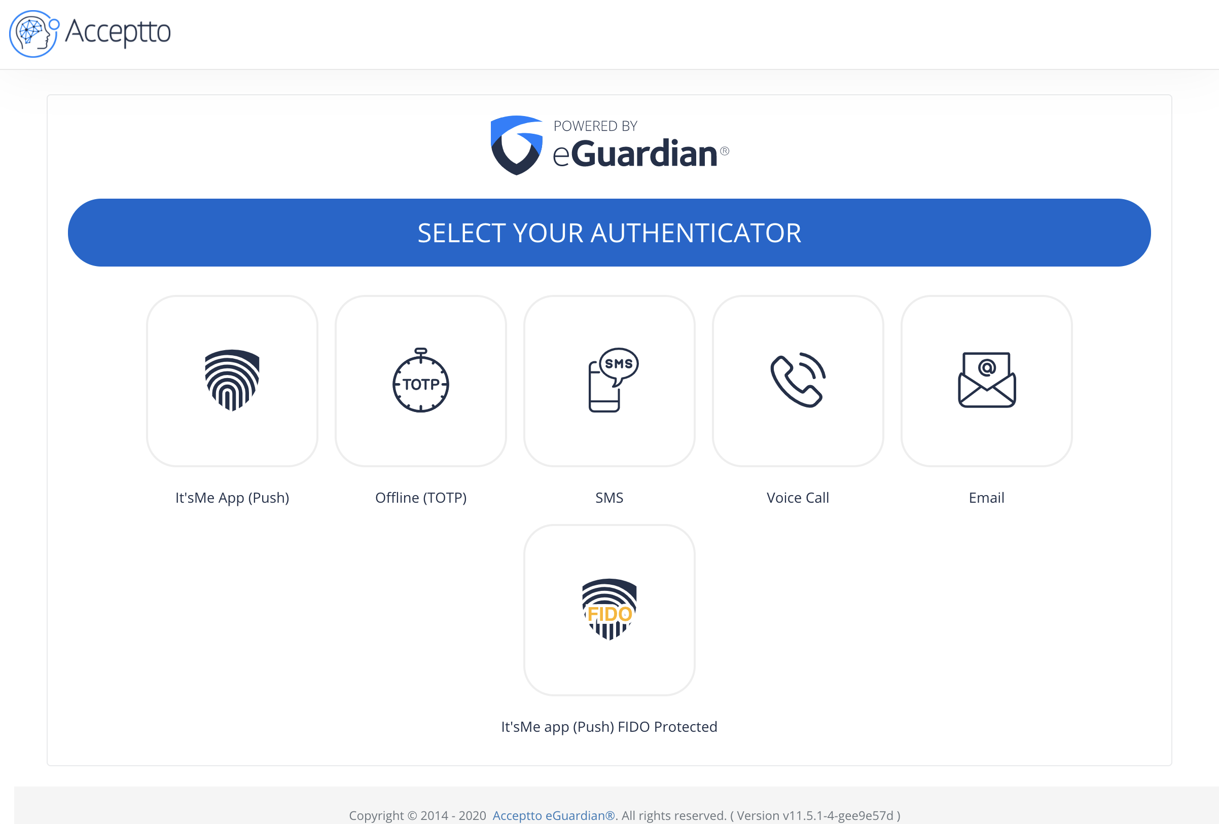 eGuardian Authenticator Options Page Screenshot