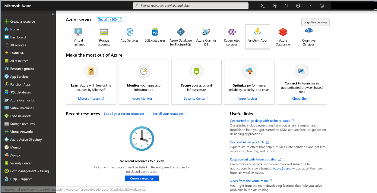 Azure/Office 365 landing page