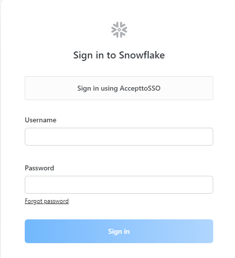 Snowflake sign in