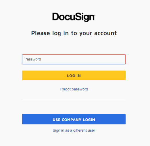 Docusign password