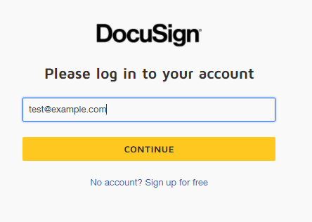 Docusign sign in