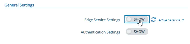 Edge Service Settings