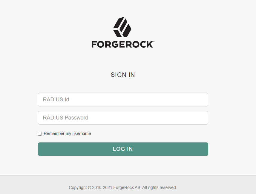 ForgeRock sign in