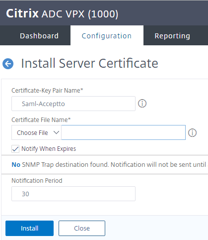 Install server certificate