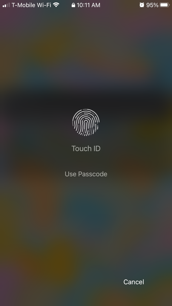 Mobile device TouchID