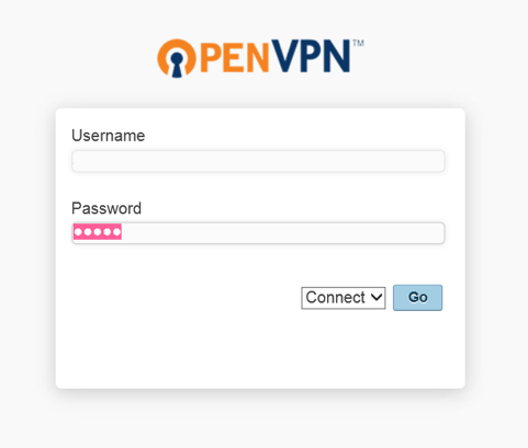 OpenVPN login form